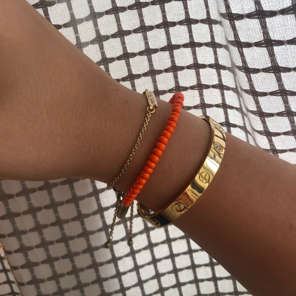 orange sea beed wire Alex & Ani